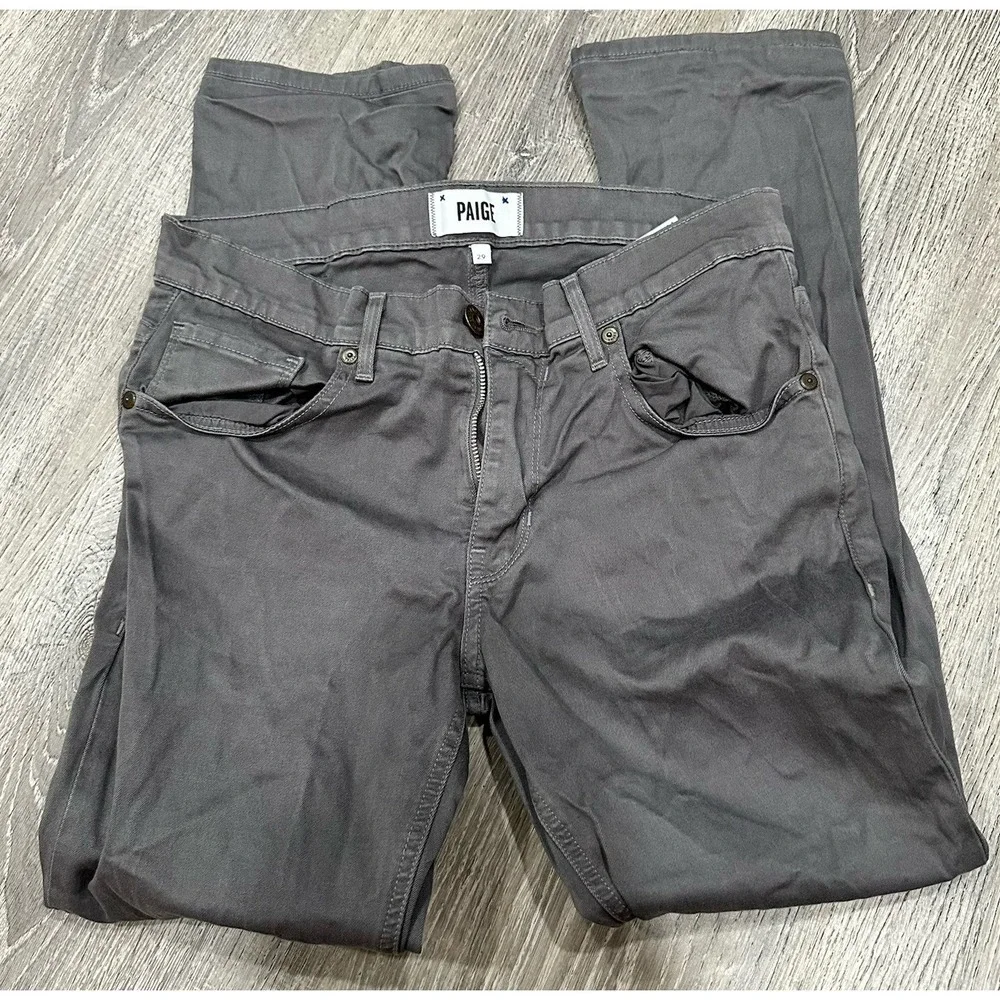 Paige Federal Jeans‎ Mens 29 x 28 Gray Federal Slim Straight Stretch Denim Pants